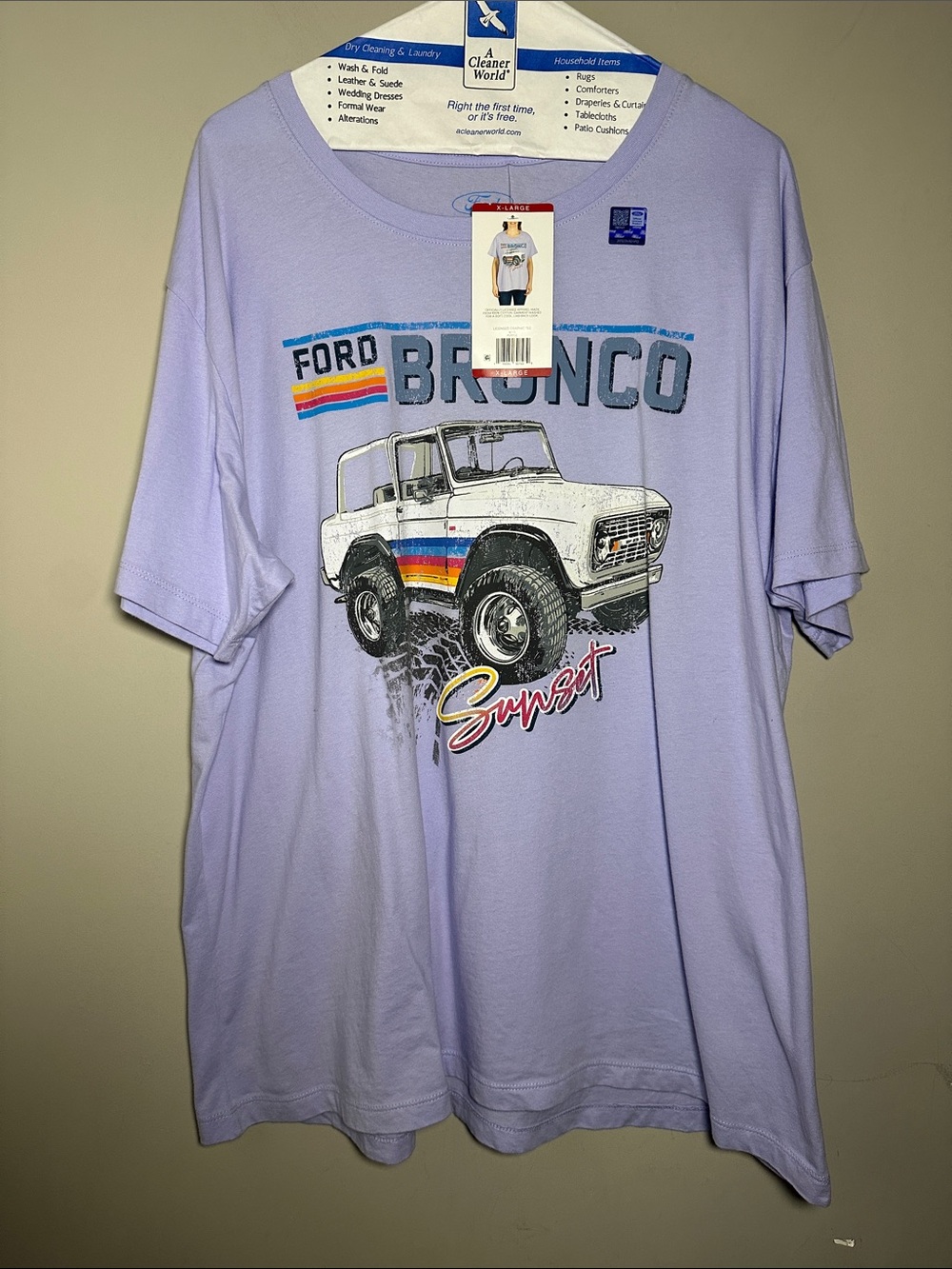 Ford Bronco Sunset New lavender short sleeve Graphic Tee